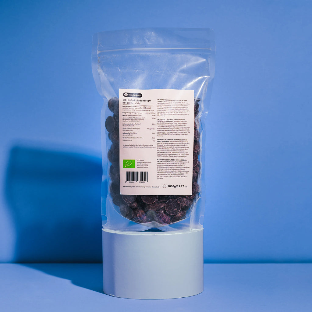 Bio Schokodrops ohne Zuckerzusatz – mit Dattelsüße